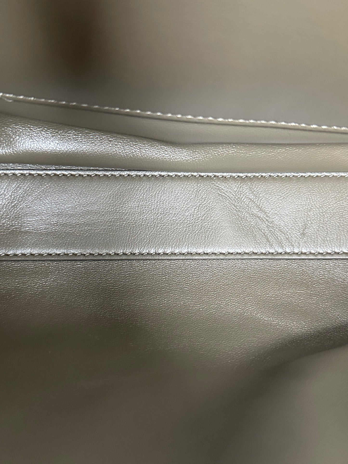 Saint Laurent Grey / Taupe Suede Reversible Kate Bag GHW