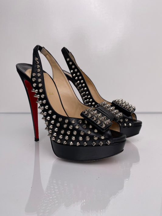 Christian Louboutin Black Studded Pumps, 42