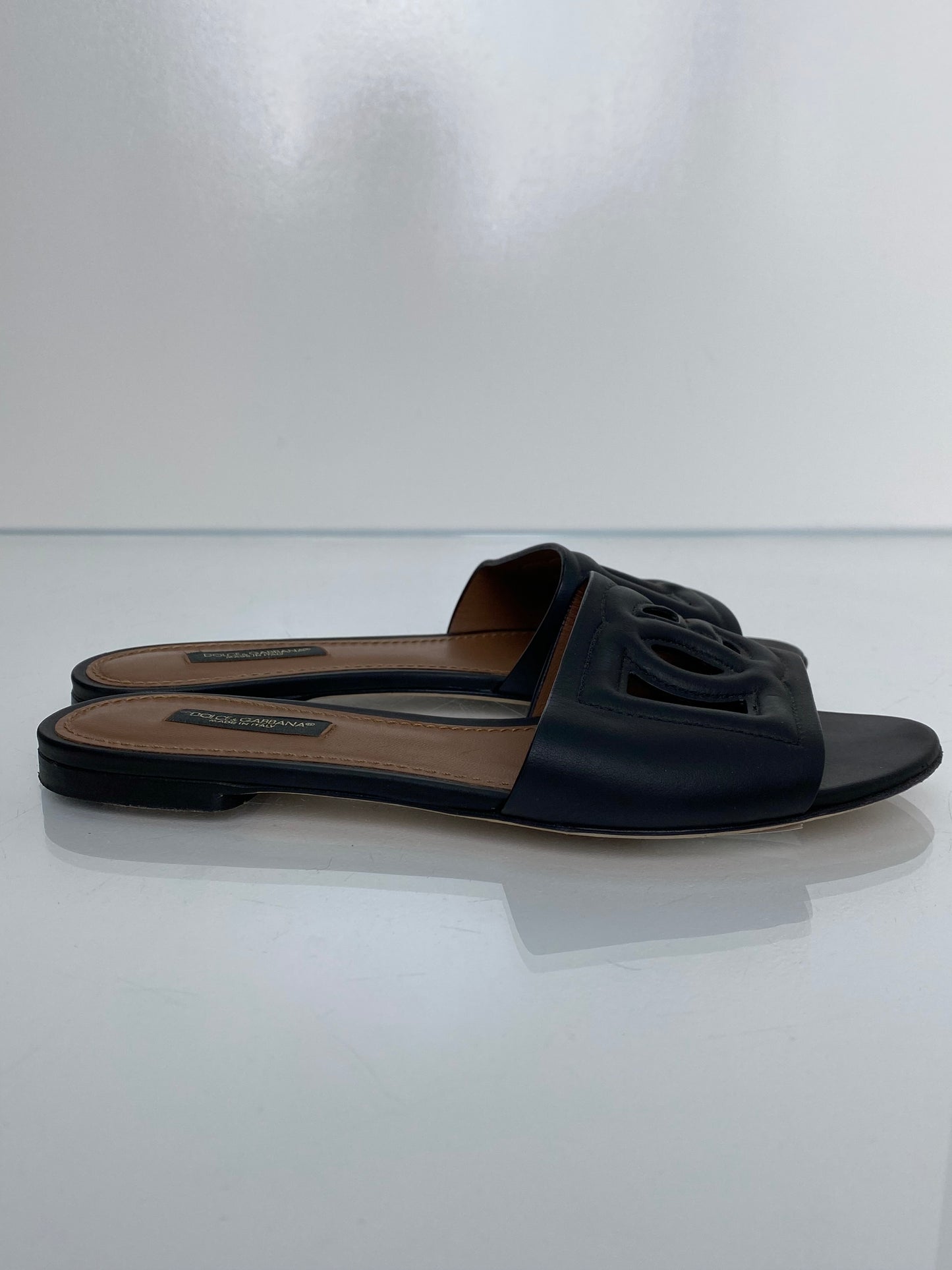 Dolce & Gabbana Black Logo Sandals, 36