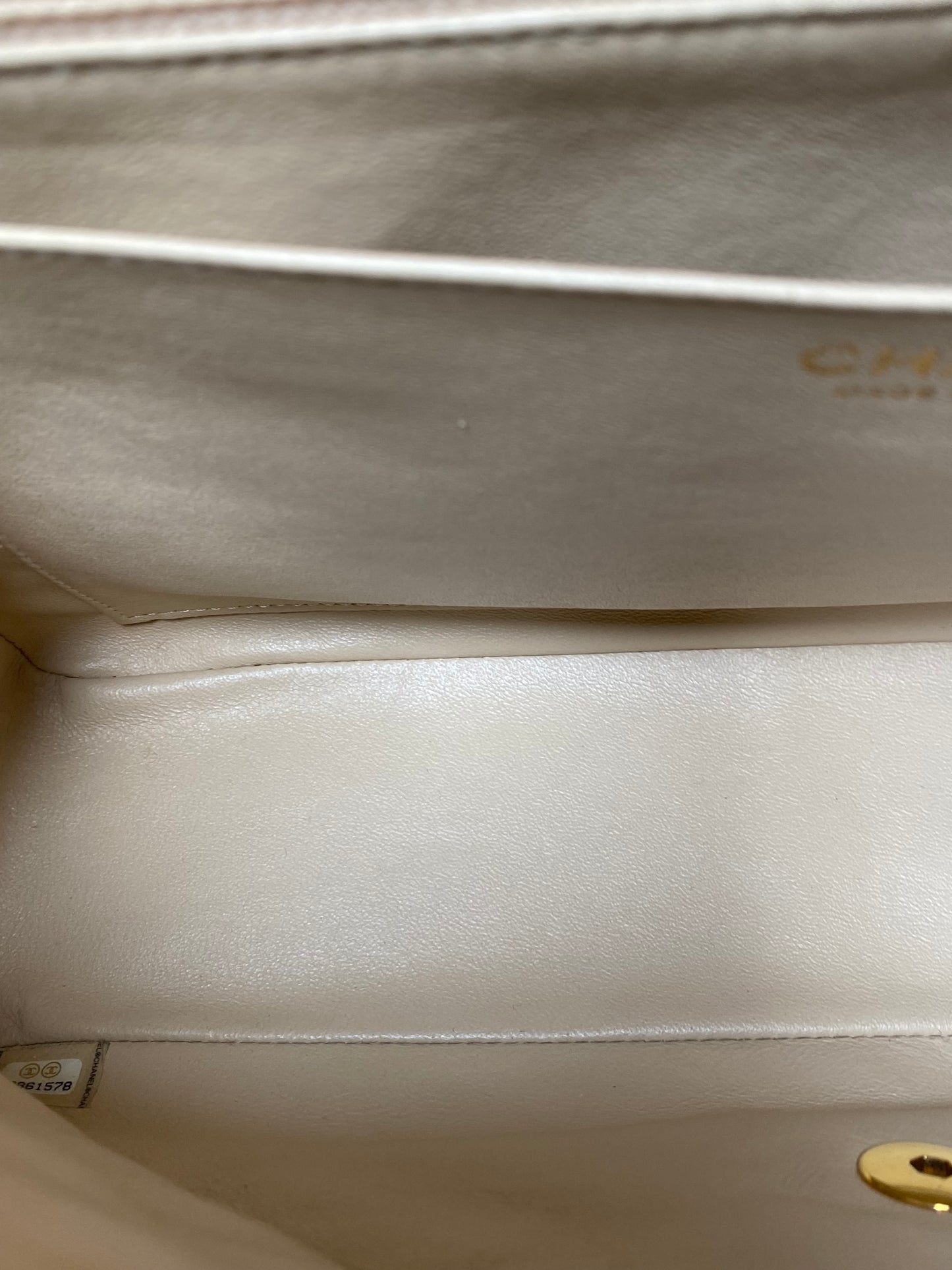 Chanel Beige Caviar Single Flap Bag GHW #13