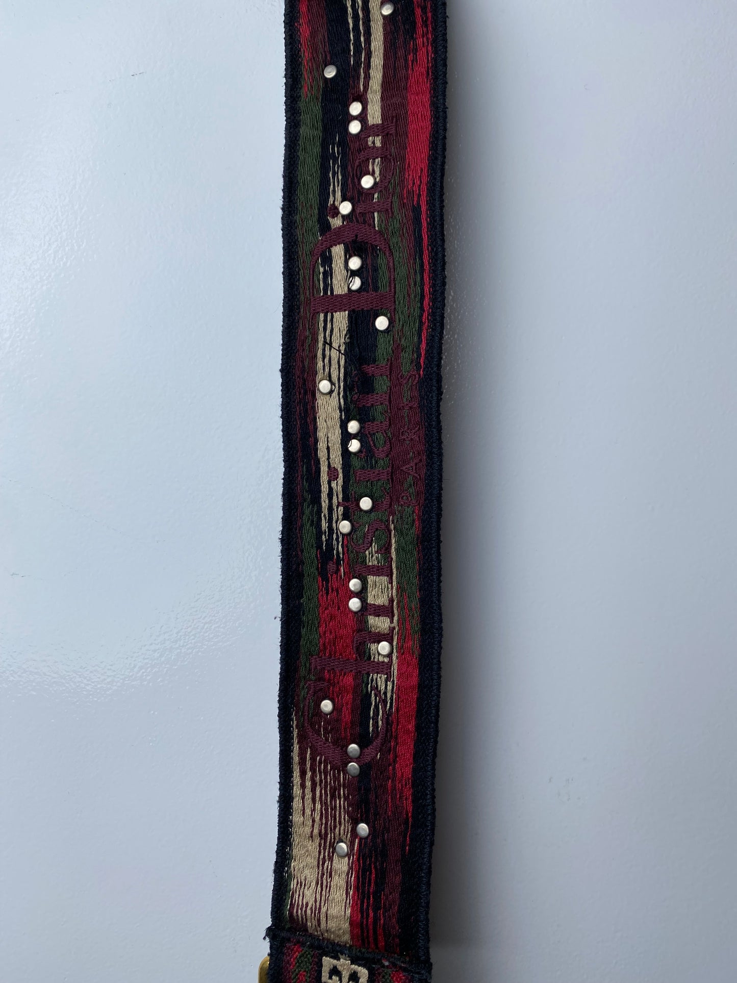 Dior Black & Red Studded Bag Strap TTHW