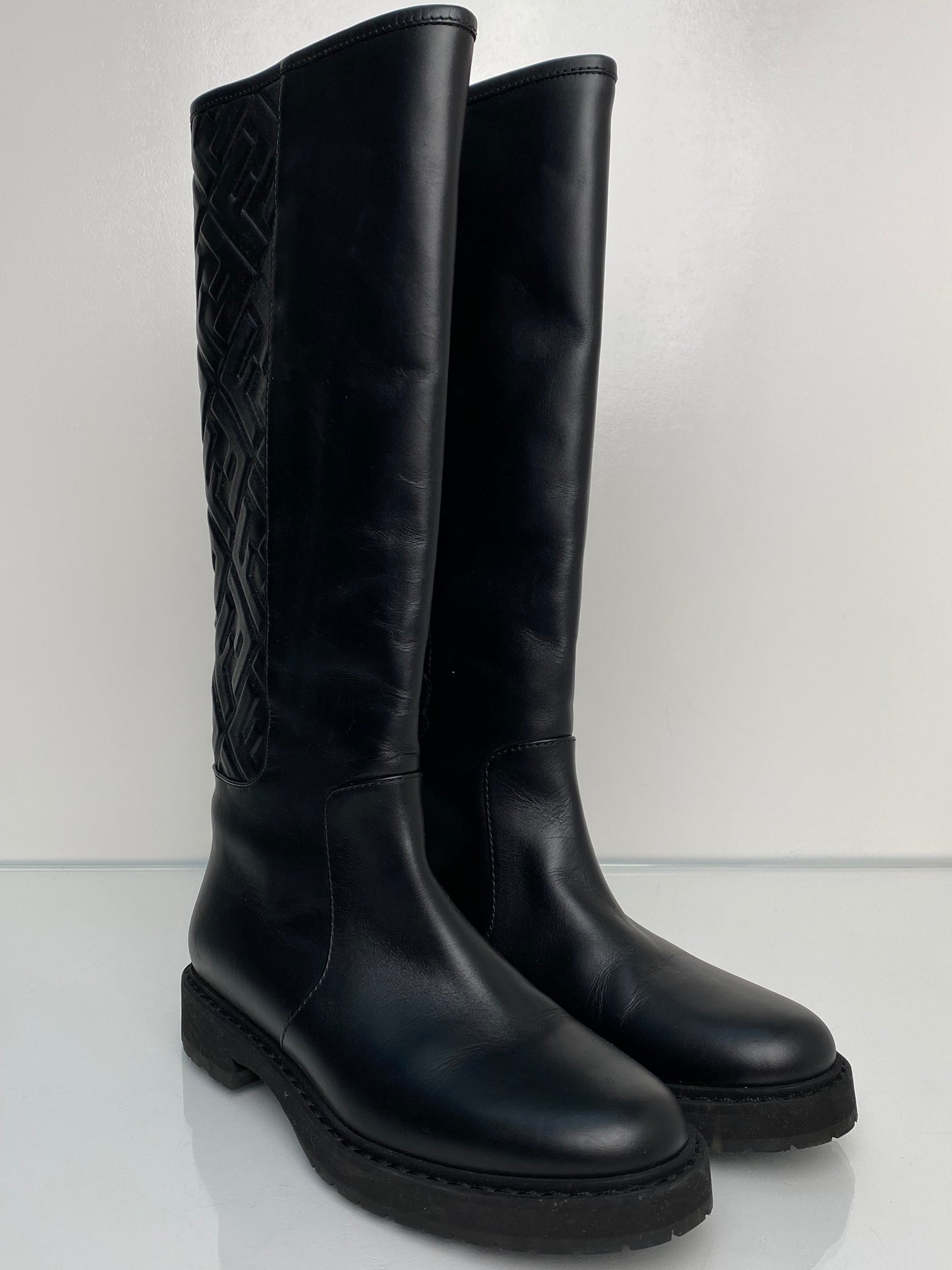 Fendi Black FF Logo Boots, 37.5