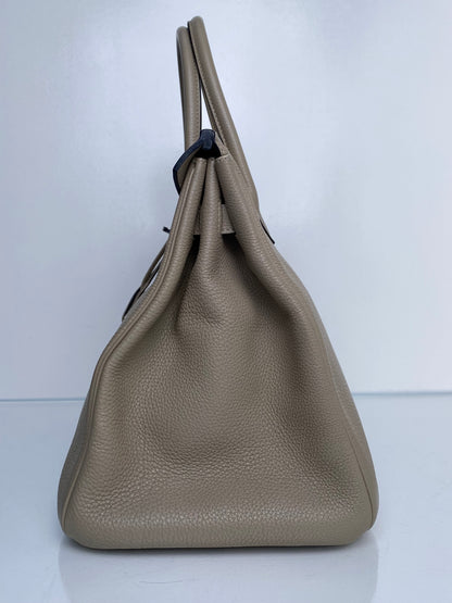 Hermes Birkin 35 Argile Clemence PHW #P