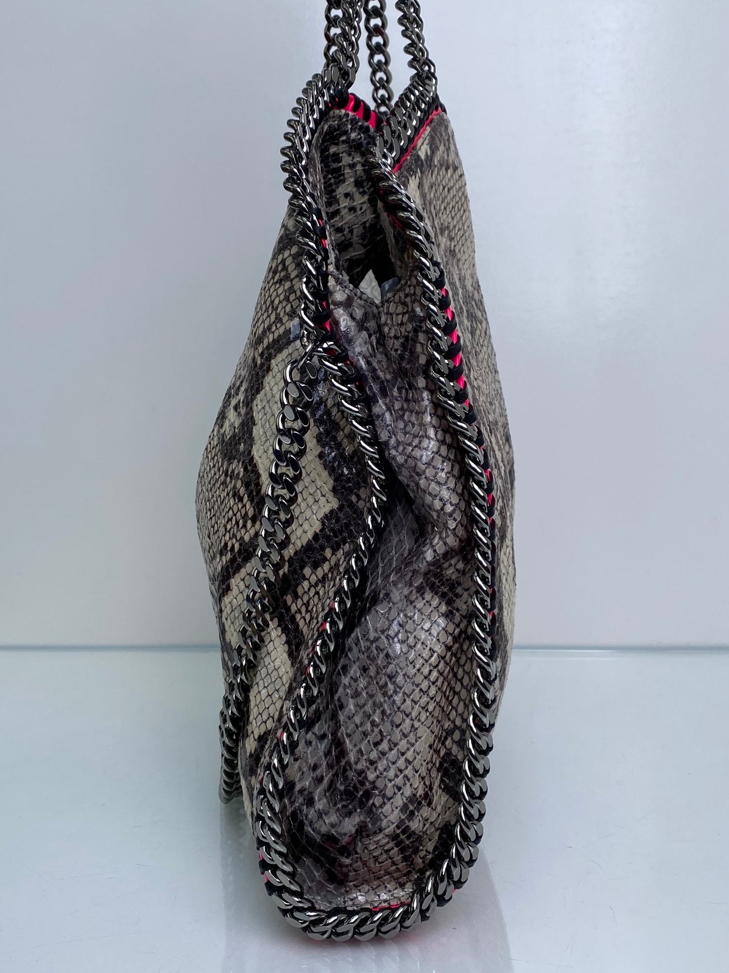 Stella McCartney Faux Python & Pink Trim Tall Fallabella Bag SHW