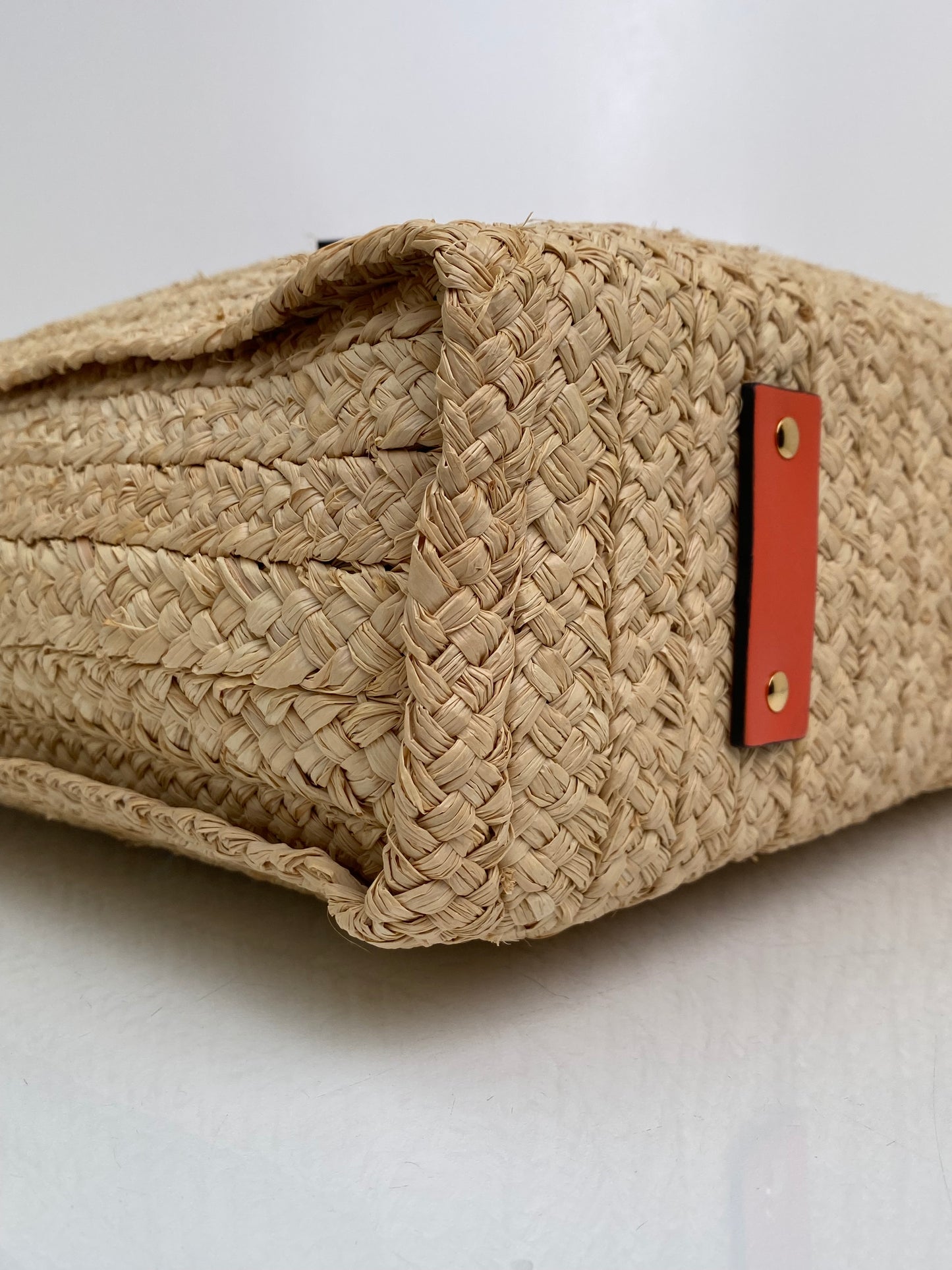 Versace Tan & Orange Raffia La Medusa Tote Bag GHW