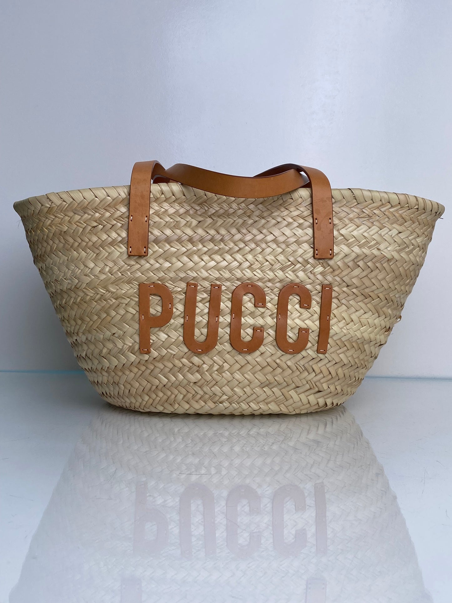 Emilio Pucci Tan & Pink Basket Bag