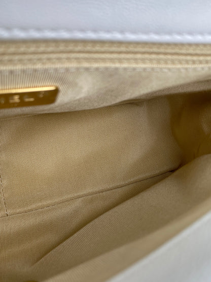 Chanel White Calfskin Small 19 Bag TTHW #30