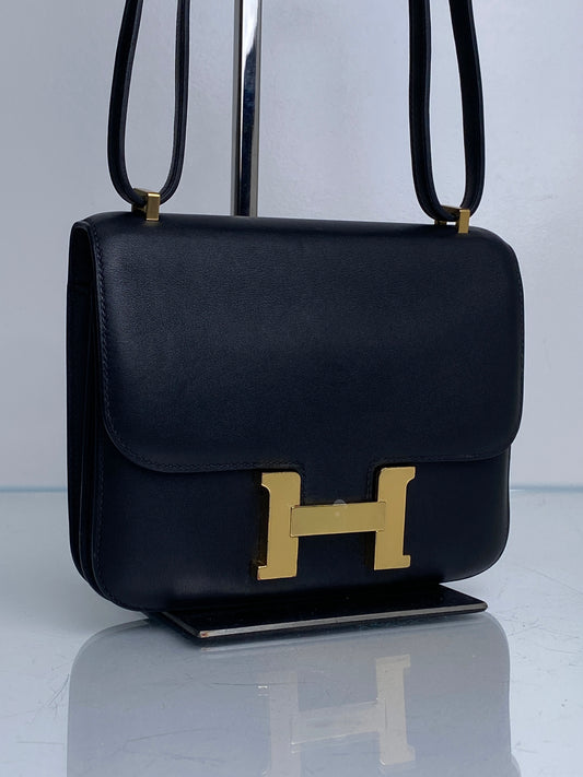 Hermes Constance 18 Noir Swift GHW #O