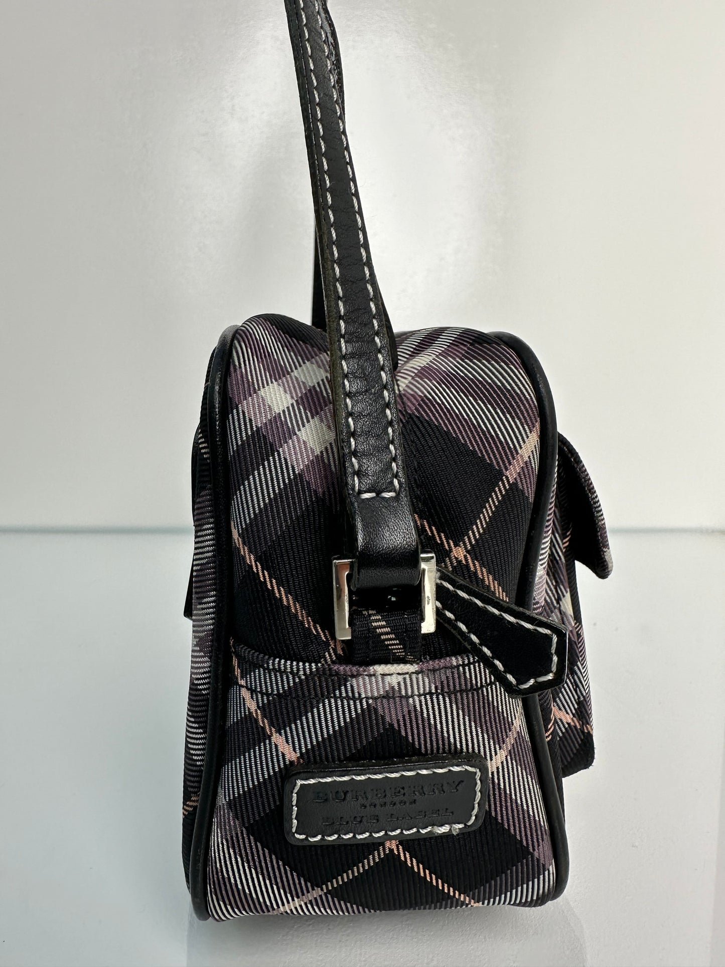 Burberry Tartan Black & Purple Camera Bag