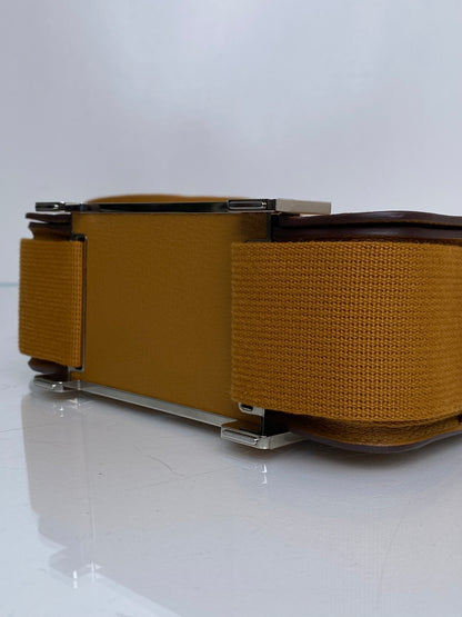 Hermes Geta Chèvre Gold Crossbody Bag PHW