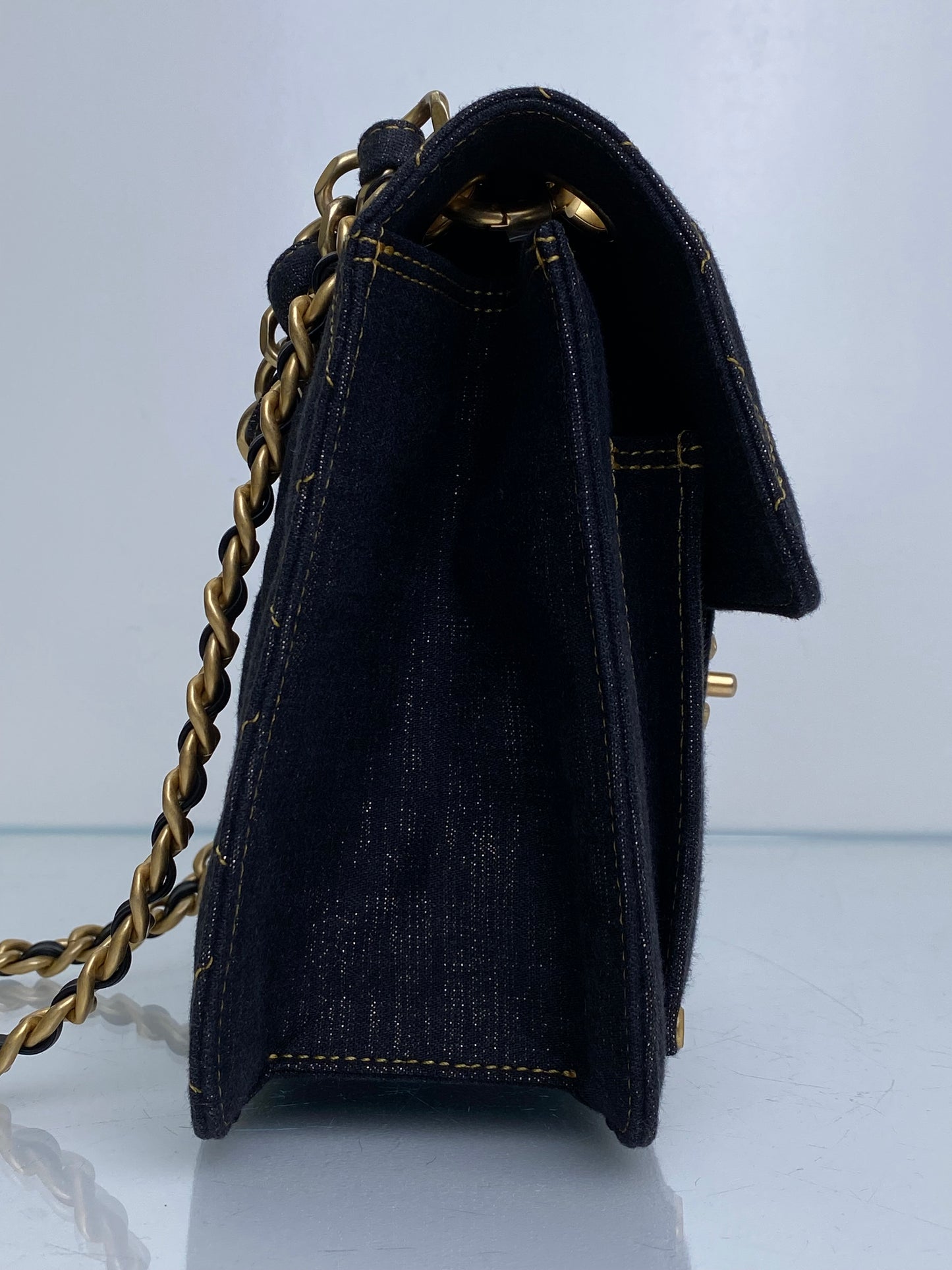 Chanel Denim Double You Mini Flap Bag GHW