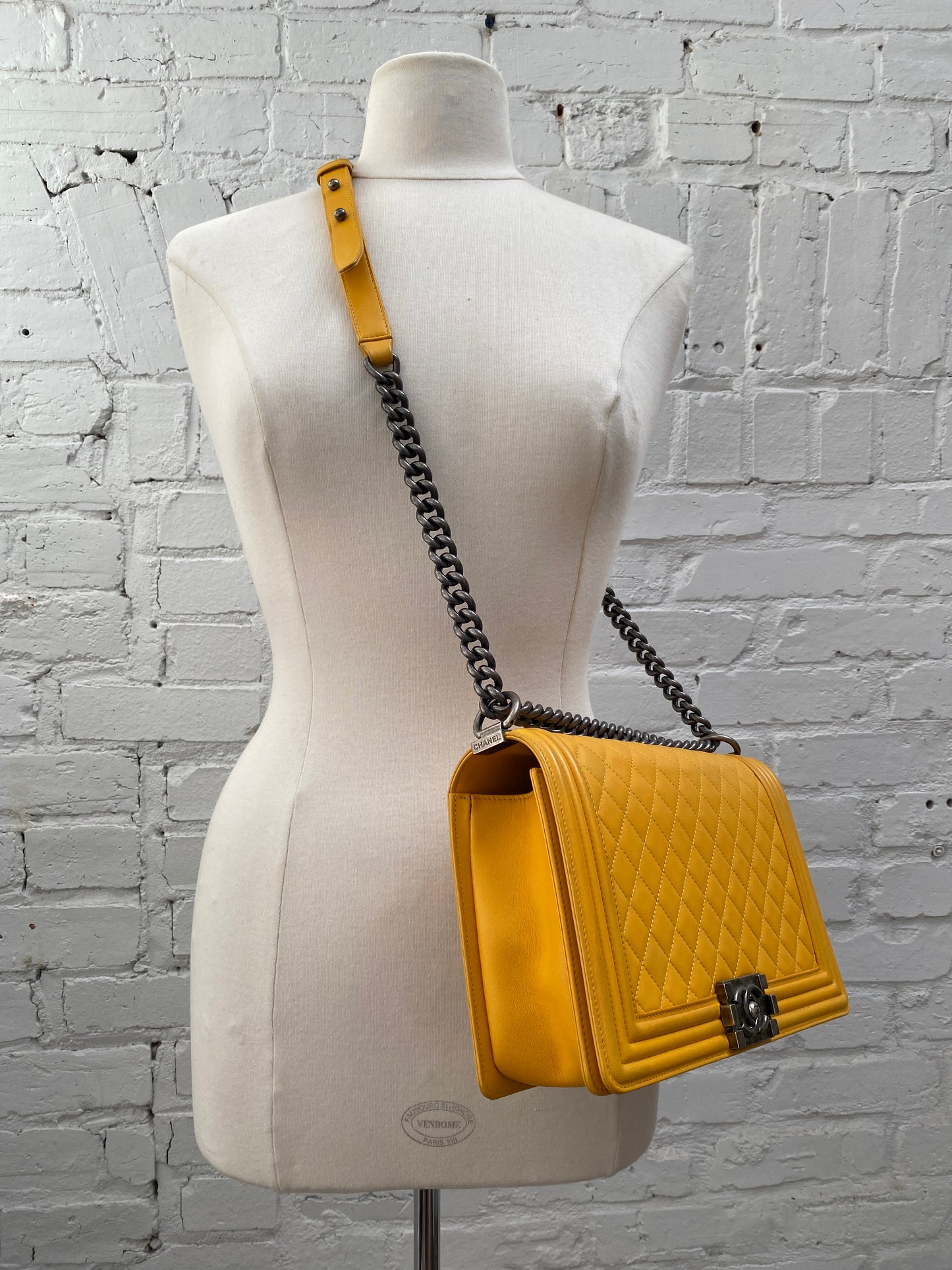 Chanel Medium Yellow Lambskin Boy Bag RHW #20