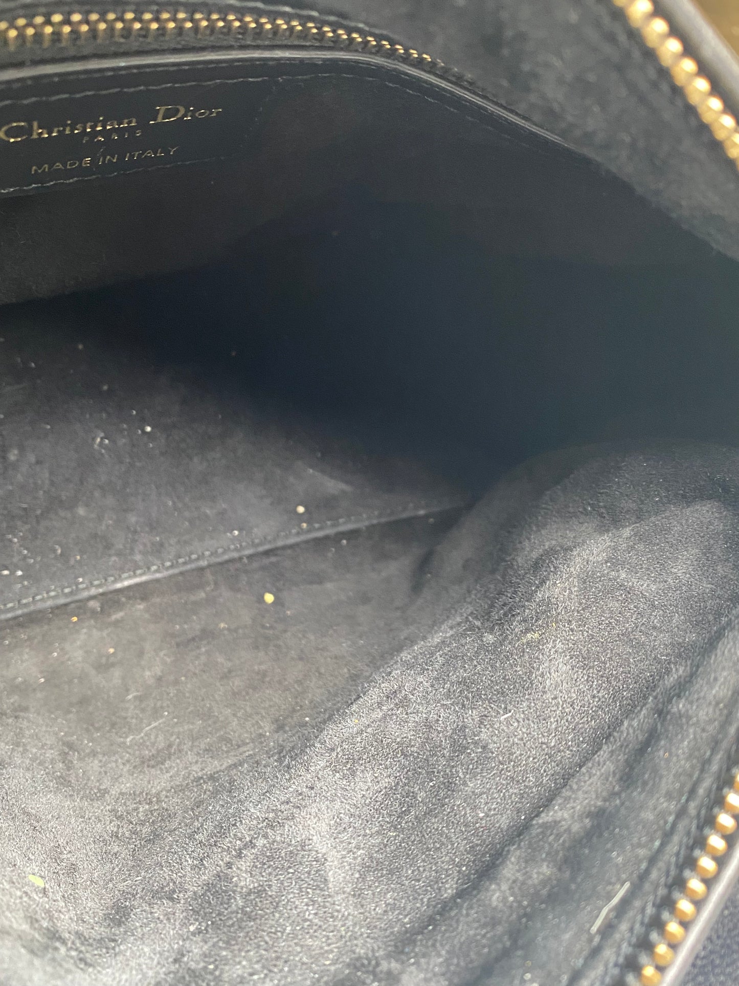 Dior Black Studded Lady Dior Medium GHW