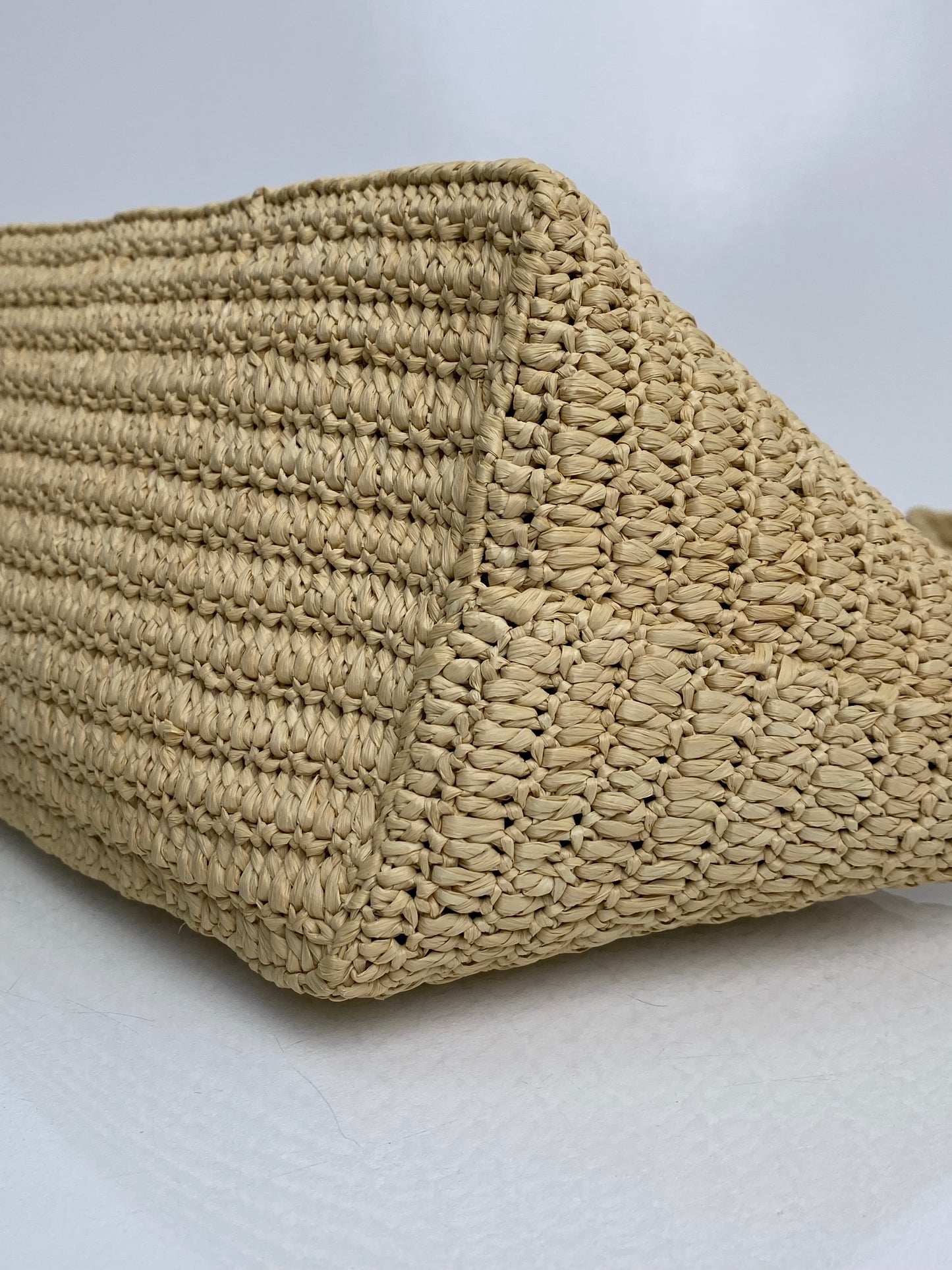 Saint Laurent Tan & Black Raffia Le Tuc Shoulder Bag GHW