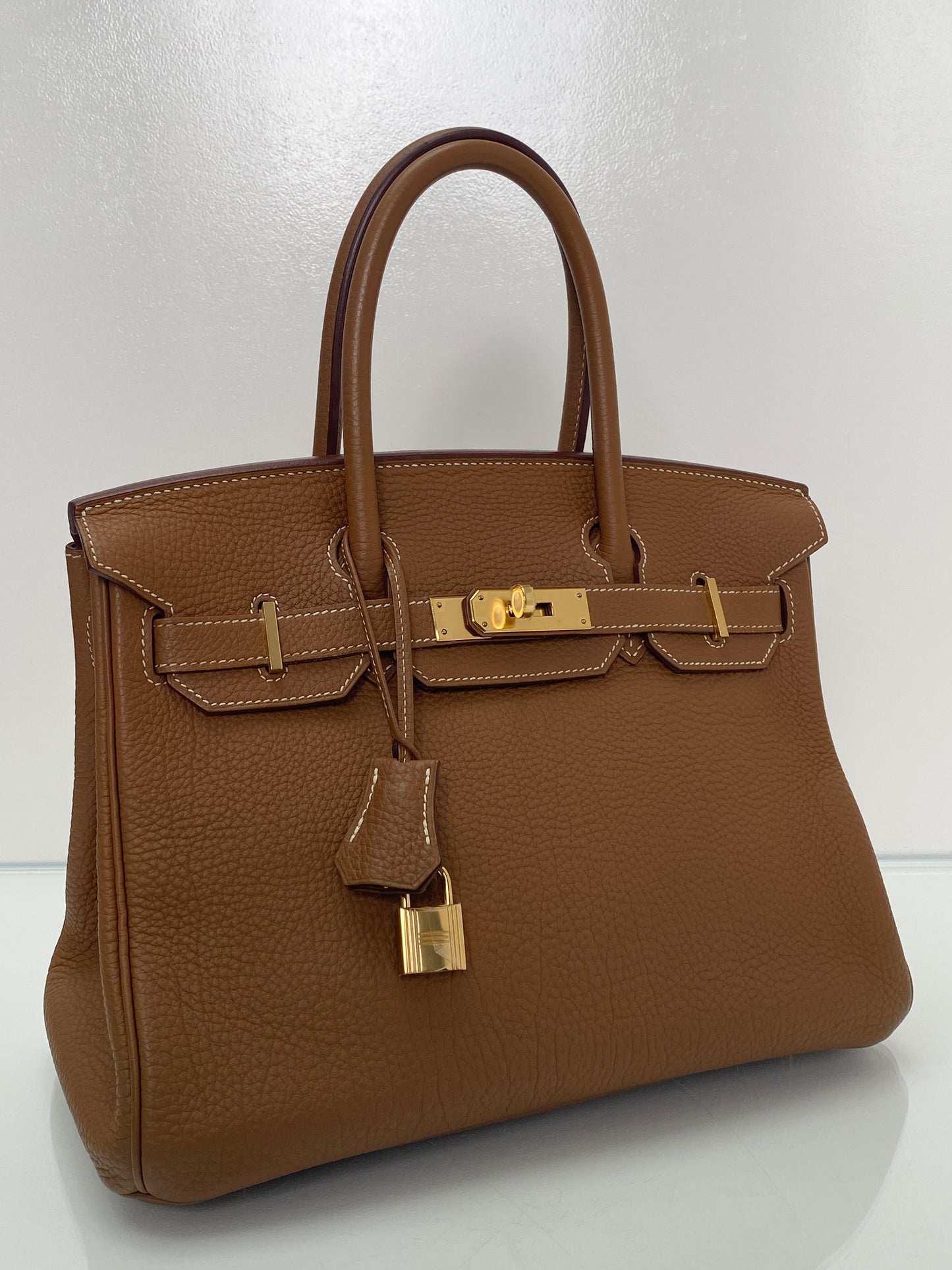 Hermes Birkin 30 Gold Togo GHW #Q