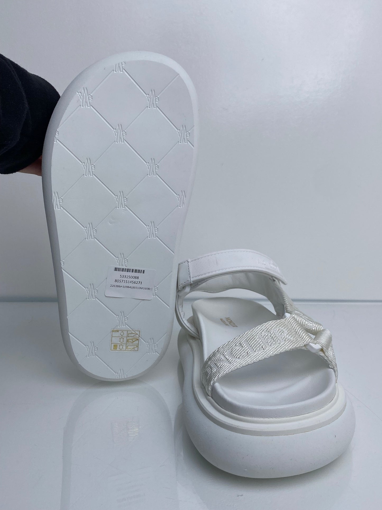 Moncler Catura White Dad Sandals, 35