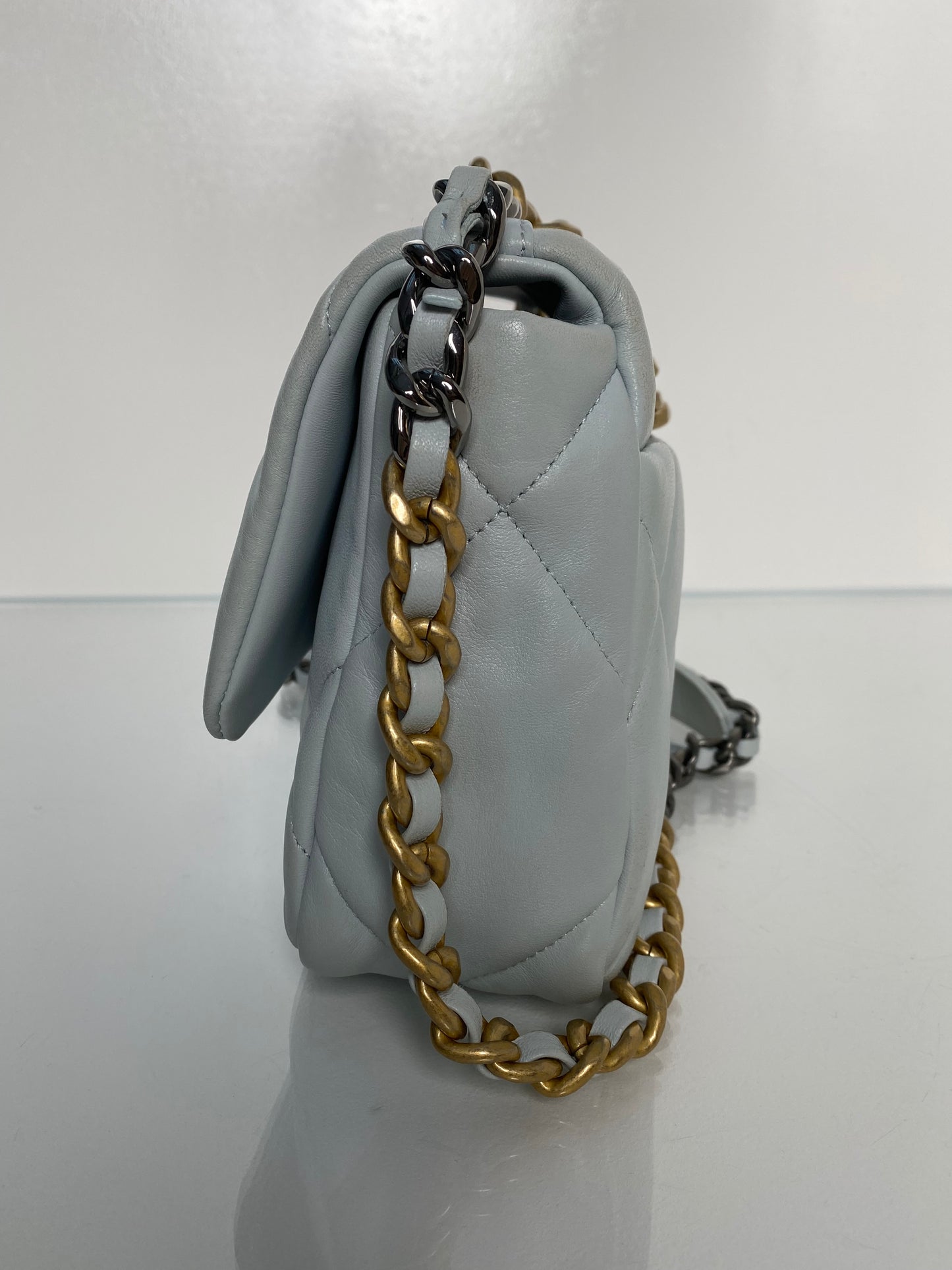 Chanel 19 Pale Blue Calfskin TTHW