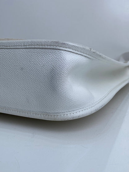 Hermes Evelyne PM Toile/Blanc PHW #H