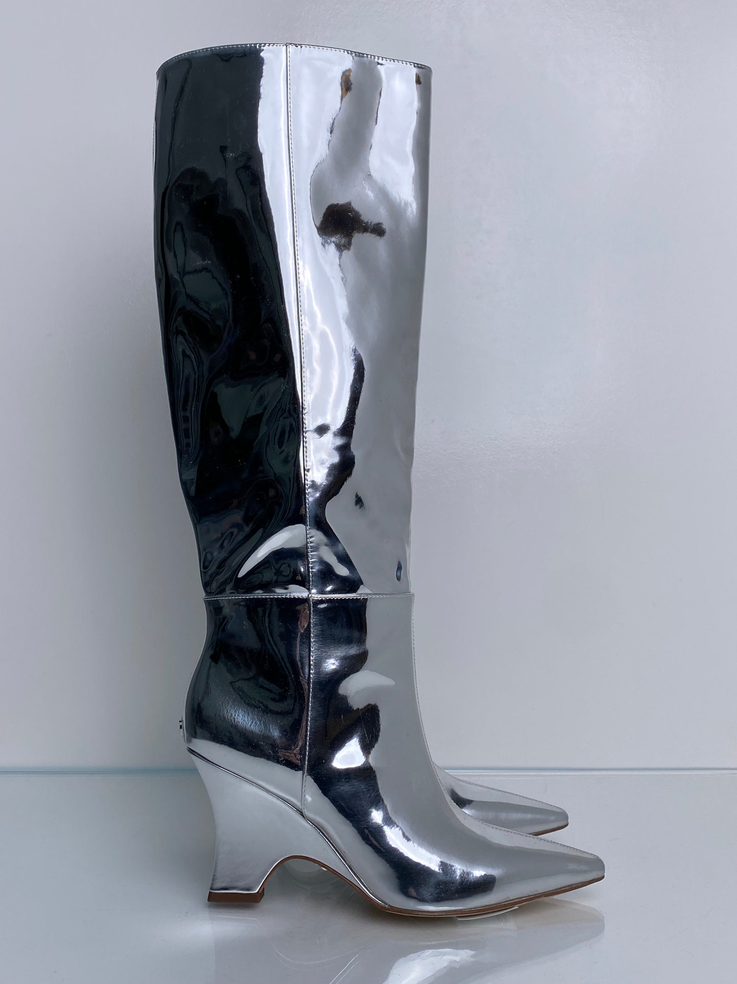 Sam Edelman Silver Tall Boots, 7