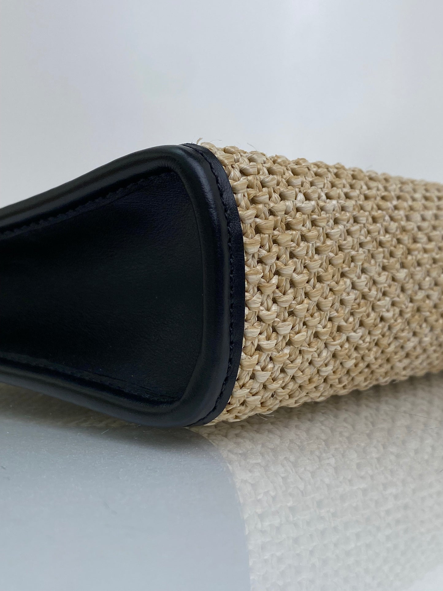 Louis Vuitton Tan & Black Raffia Toiletry Pouch On Chain GHW