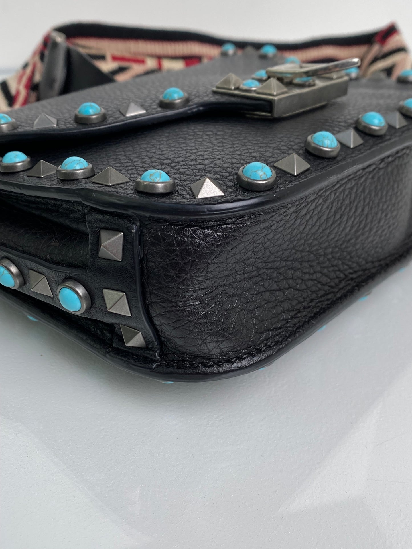 Valentino Black Turquoise/Ruthenium Rocksud Crossbody