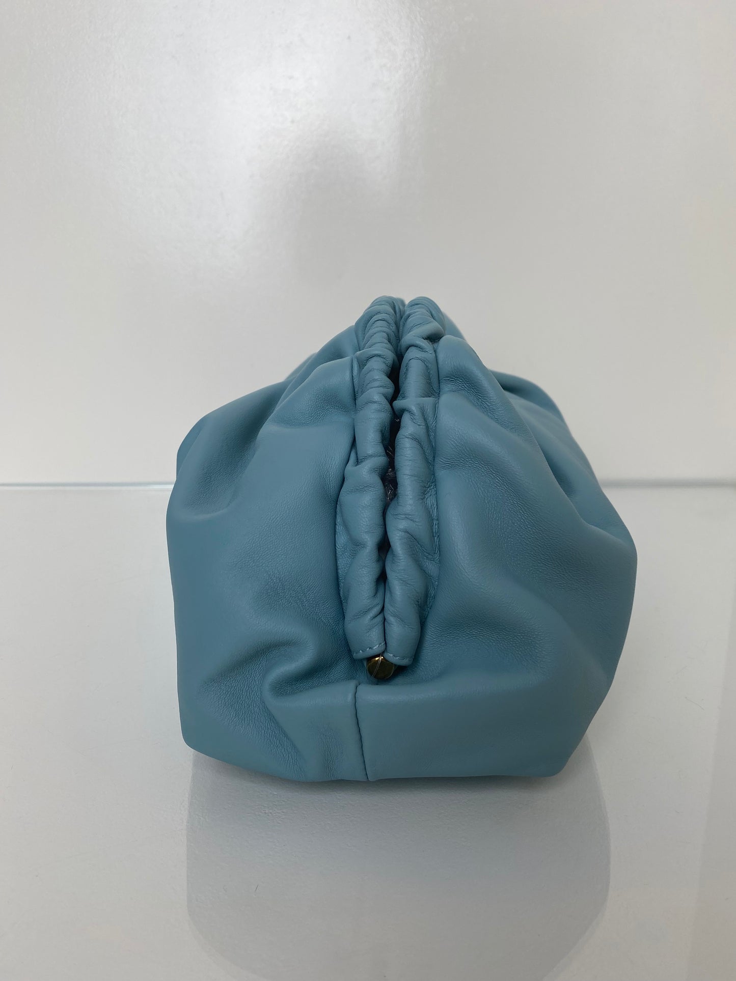 Mansur Gavriel Blue Leather Cloud Clutch