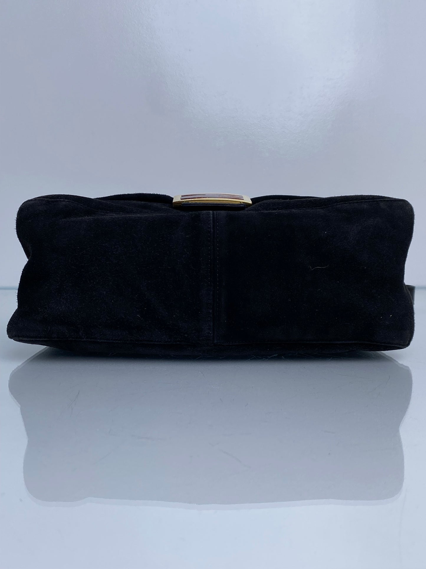 Fendi Black Suede Mama Baguette GHW
