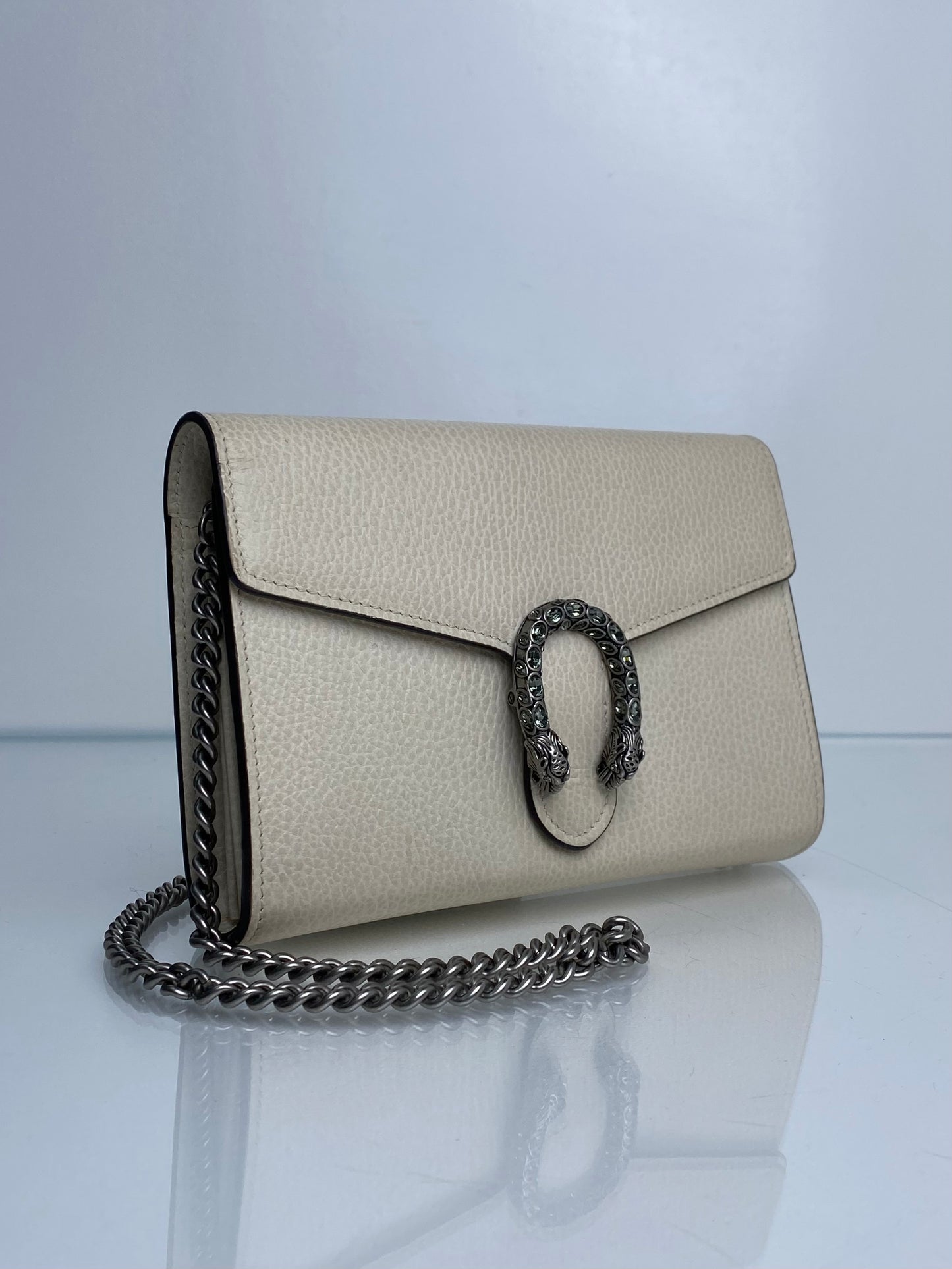 Gucci White Leather Dionysus WOC