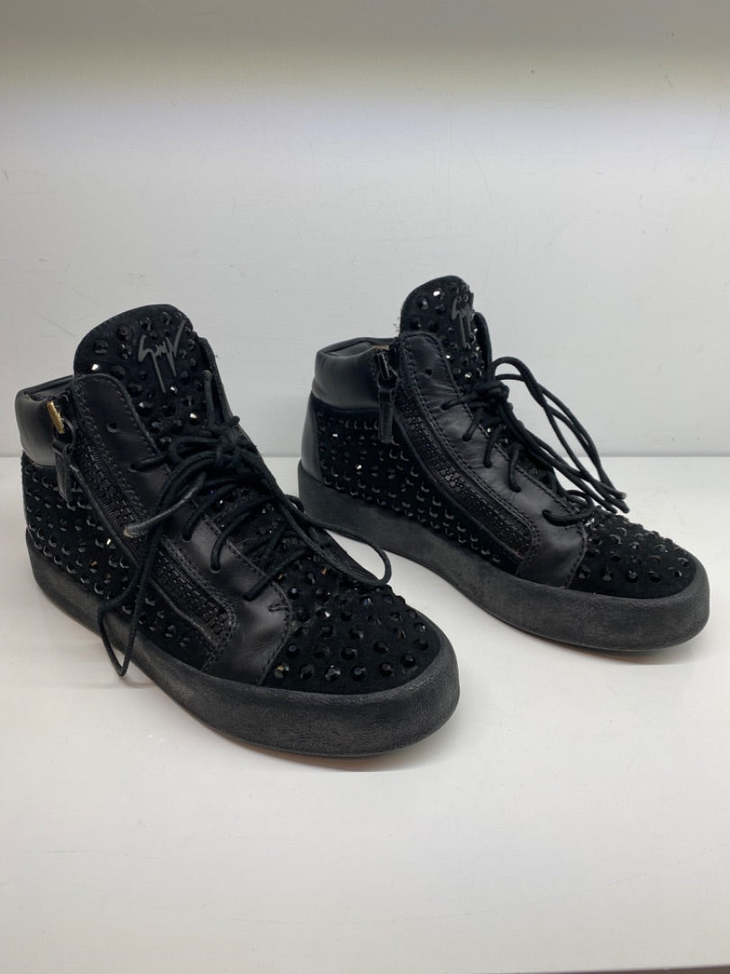 Guiseppe Zanotti Black Velvet Shoes, 38