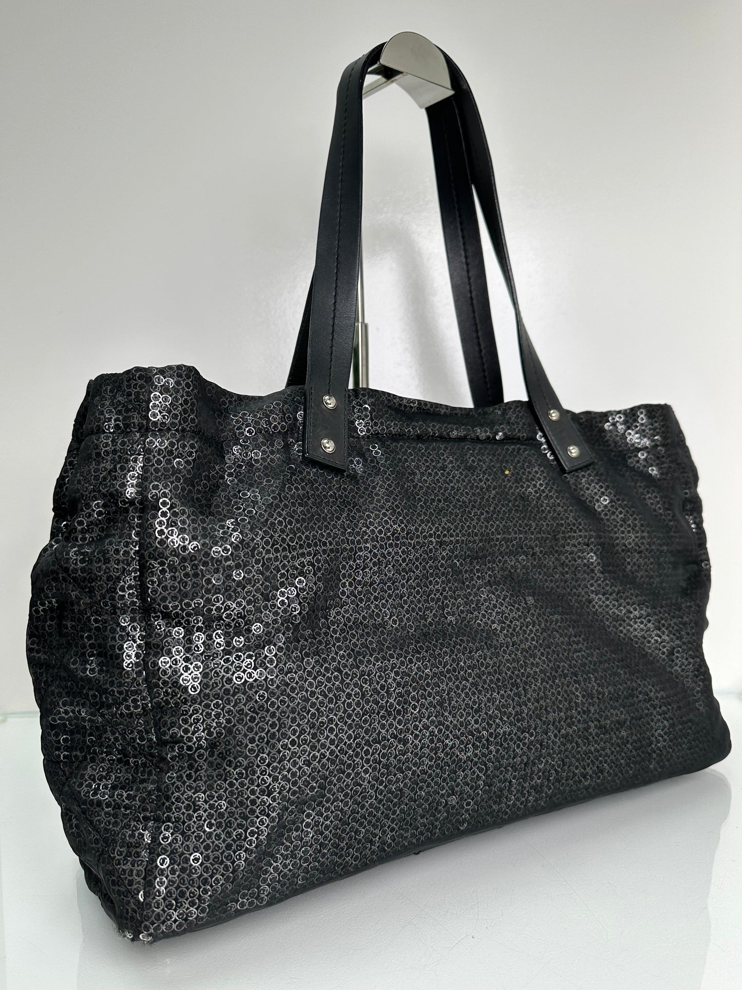 Chanel Black Hidden Sequins Tote Bag SHW