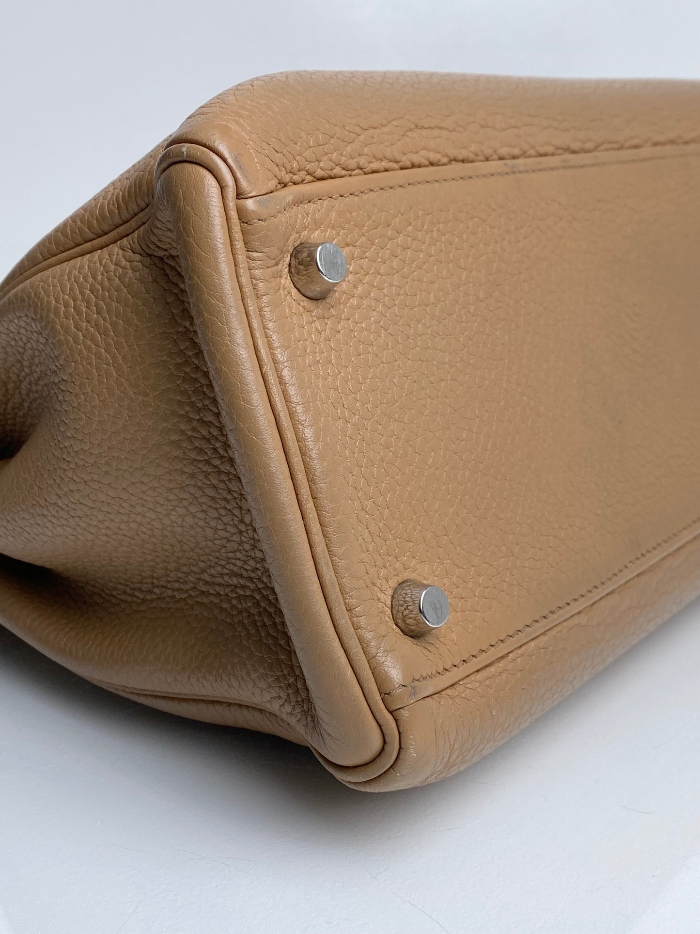 Hermes Kelly 32 Tabac Camel Clemence PHW #M