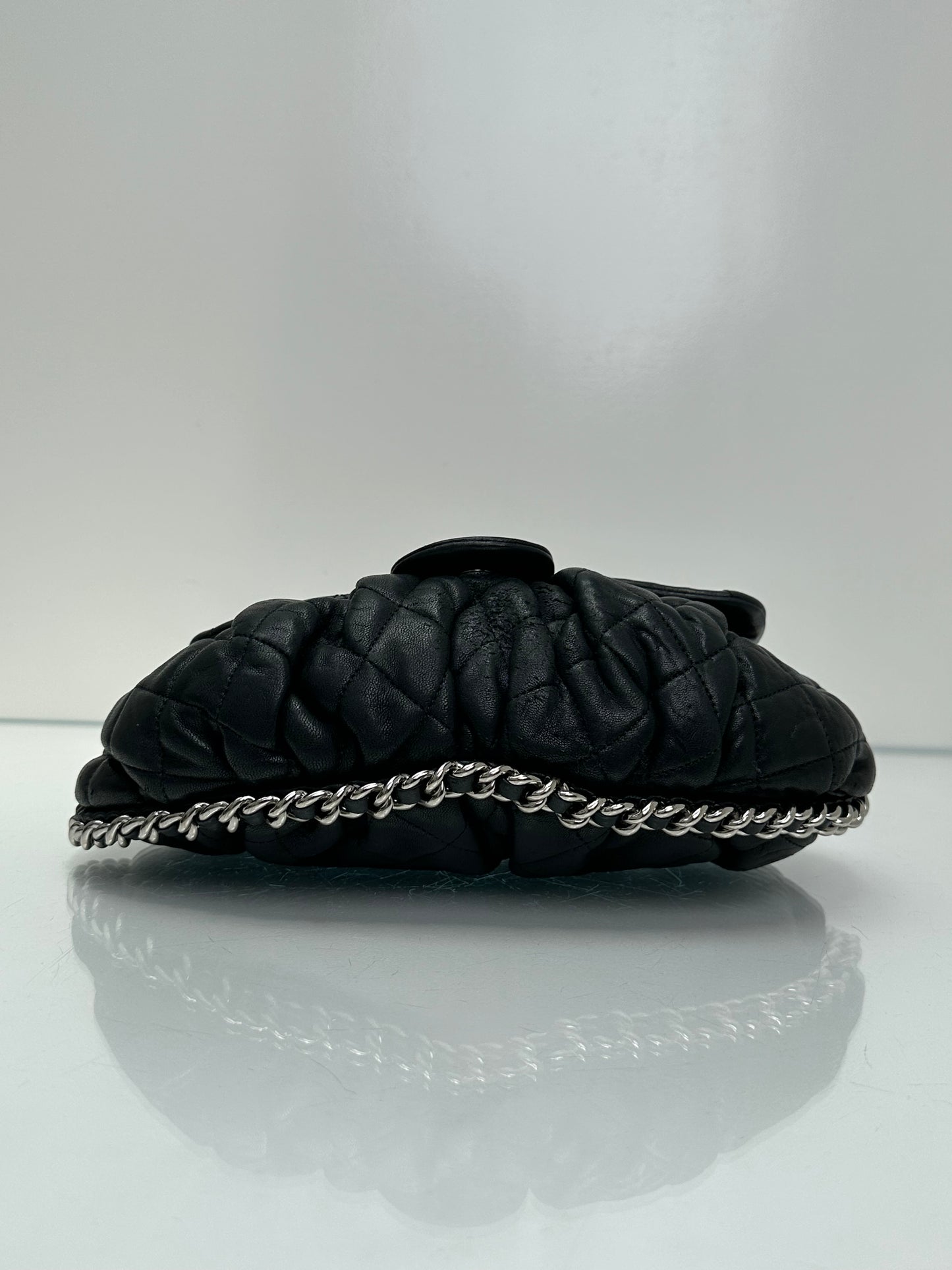 Chanel Black Quilted Chain Around Flap Crossbody Bag SHW