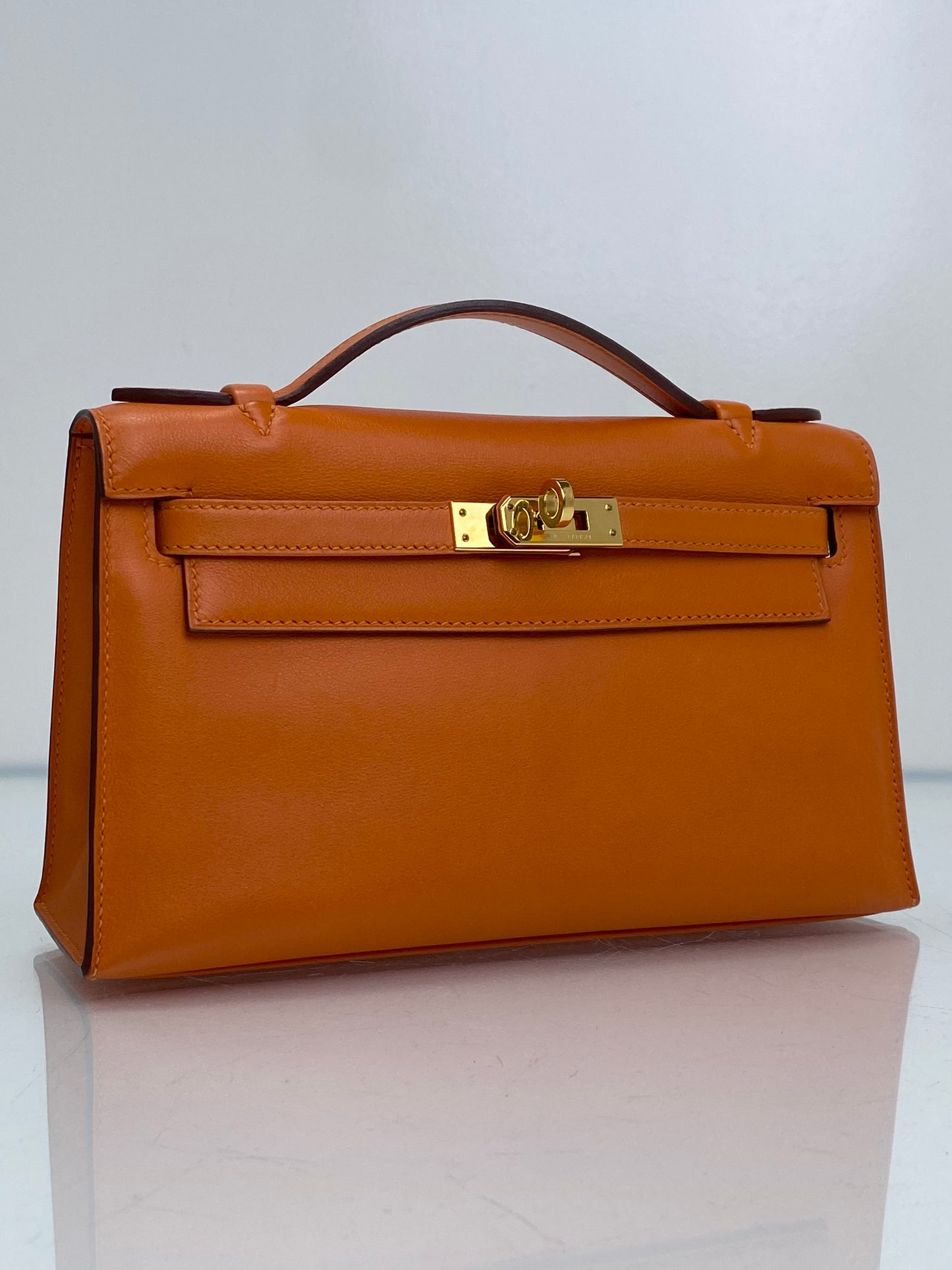 Hermes Kelly Pochette Orange Swift GHW #N