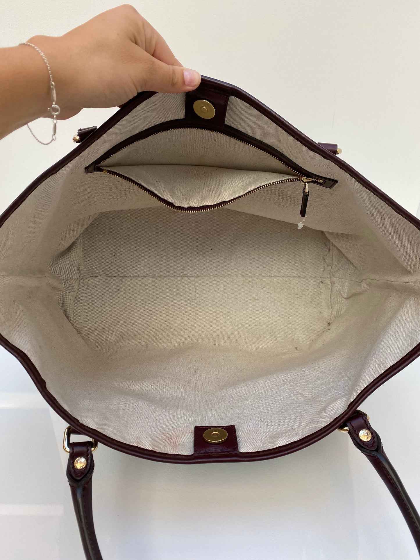 Gucci Burgundy Patent Logo Tote