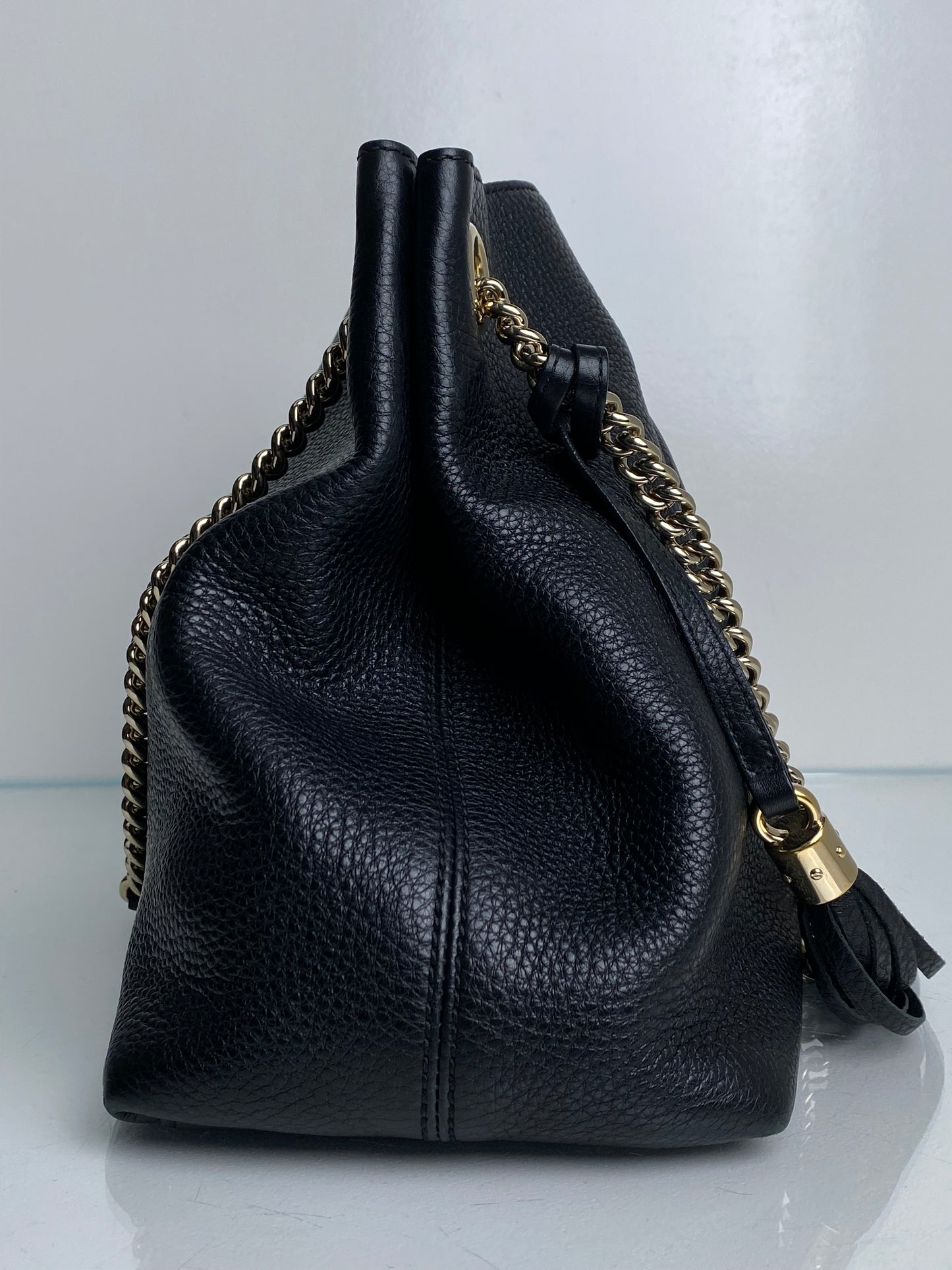 Gucci Black Leather SoHo Shoulder Bag GHW