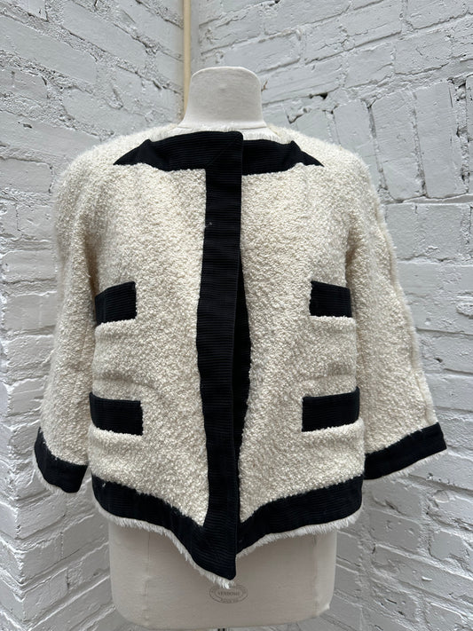 Callas White & Black Boucle Jacket, 38