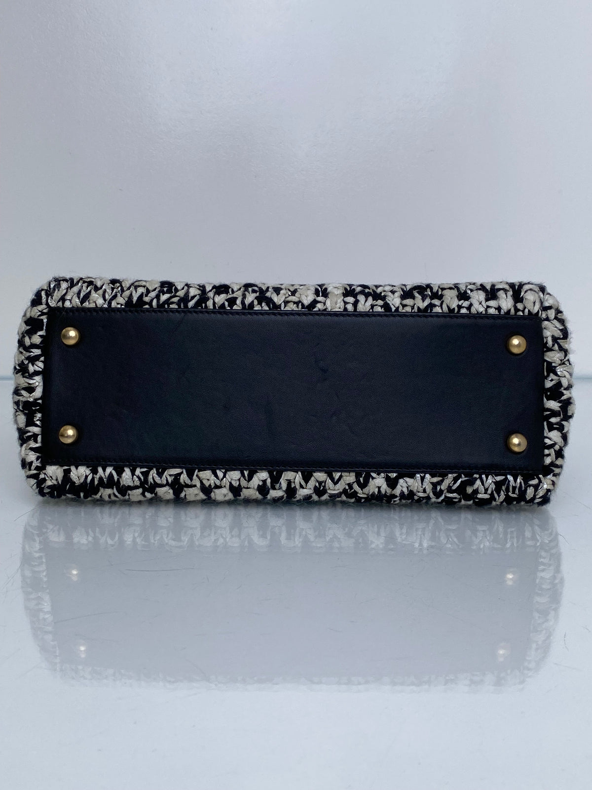 Chanel Cream & Black Crochet Coco Handle Bag GHW #25