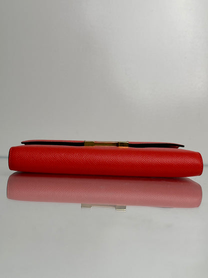 Hermes Constance Long Wallet Epsom Rose Texas GHW
