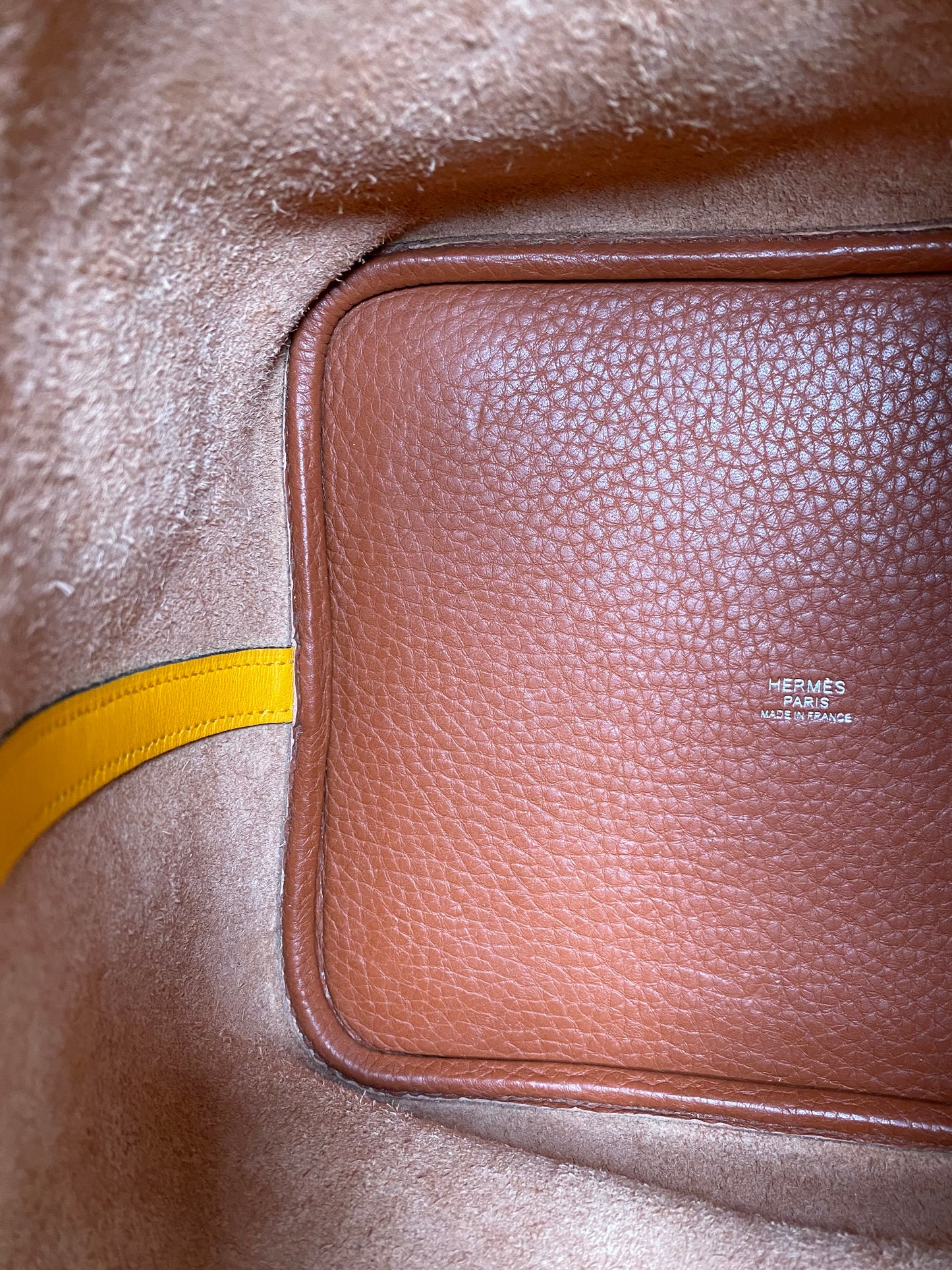 Hermes Picotin MM Cuivre / Jaune D'or Clemence PHW #X