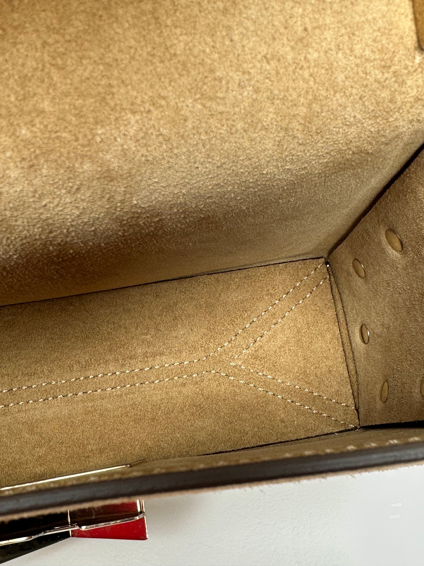 Jimmy Choo Camel Studded Lockett Bag GHW