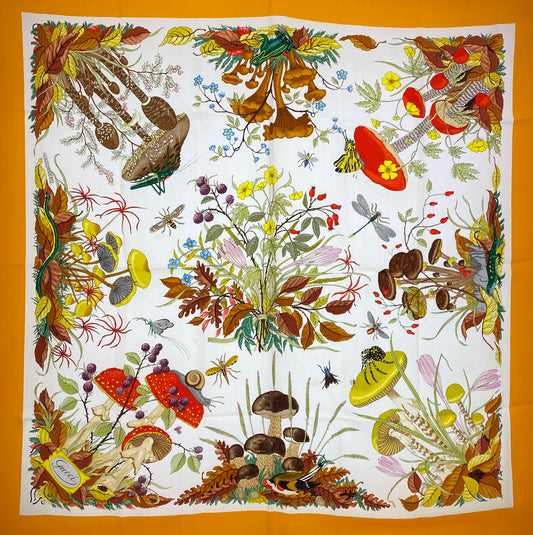 Gucci Forest Silk Scarf Orange