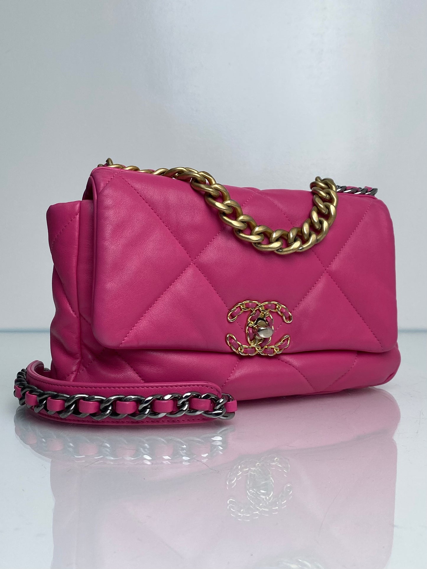 Chanel Pink 19 Medium Flap Bag TTHW