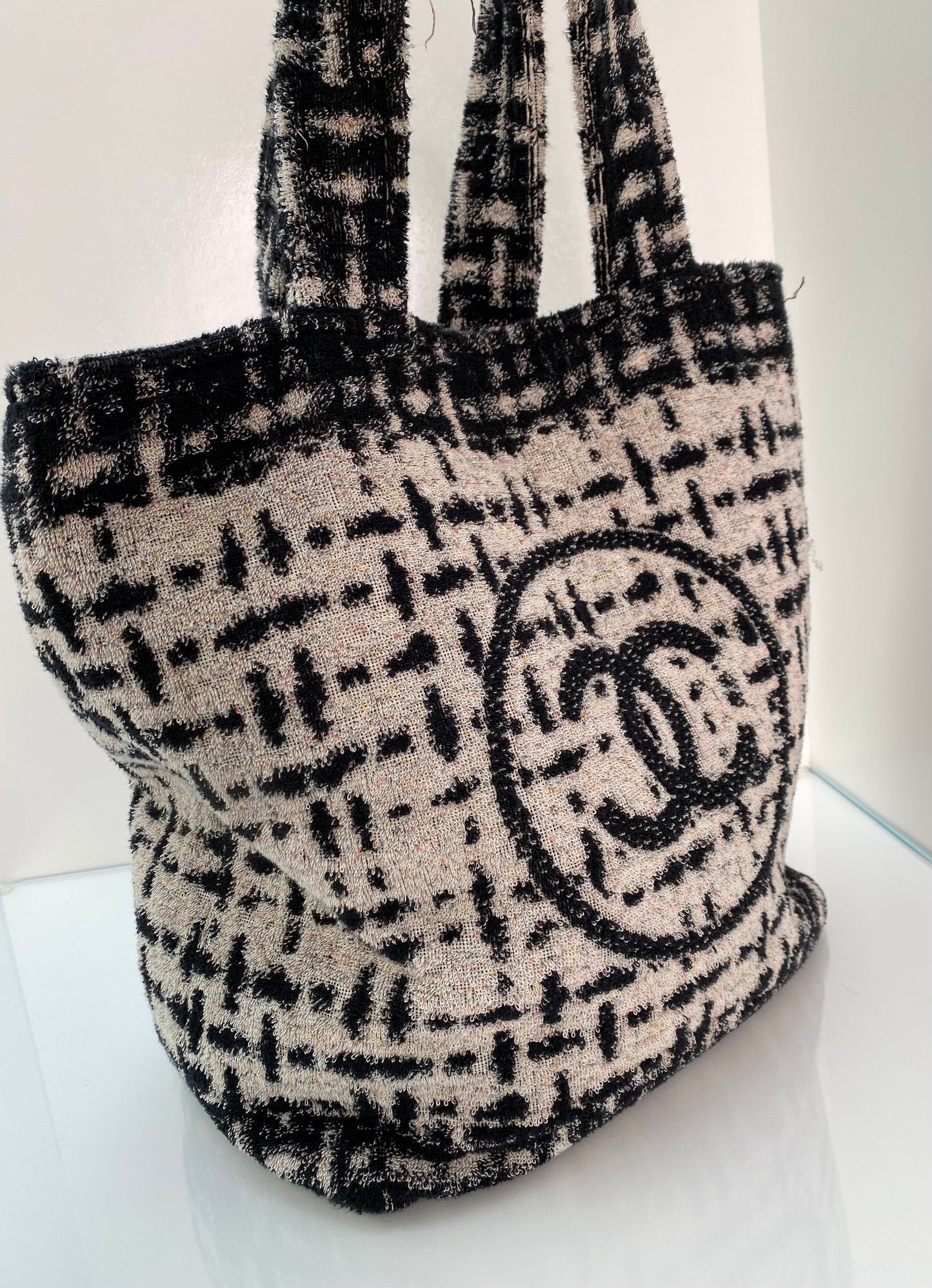 Chanel Black/Grey Towel Bag with Pouch