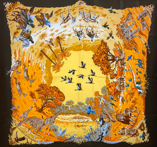 Hermes Africa Landscape Silk Scarf