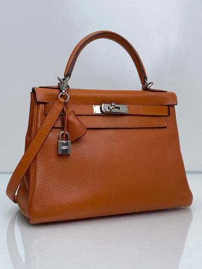 Hermes Kelly 28 Orange Togo PHW #H