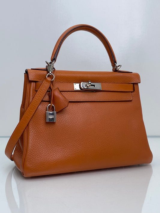 Hermes Kelly 28 Orange Togo PHW #H