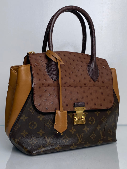 Louis Vuitton Monogram Ostrich & Python Majestueux Handbag GHW
