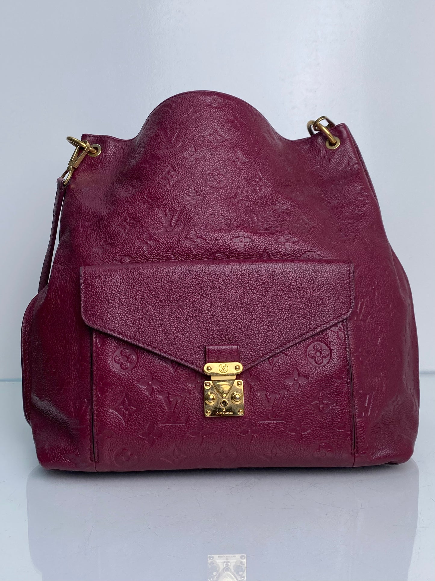 Louis Vuitton Magenta Empreinte Hobo Metis Bag GHW