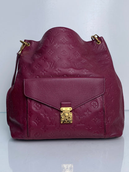 Louis Vuitton Magenta Empreinte Hobo Metis Bag GHW