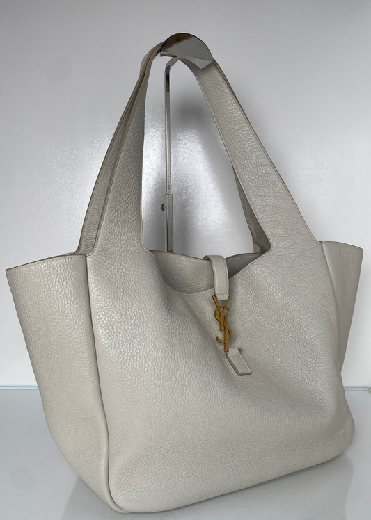 Saint Laurent Dark Beige Le 5 a 7 Bea Tote Bag GHW